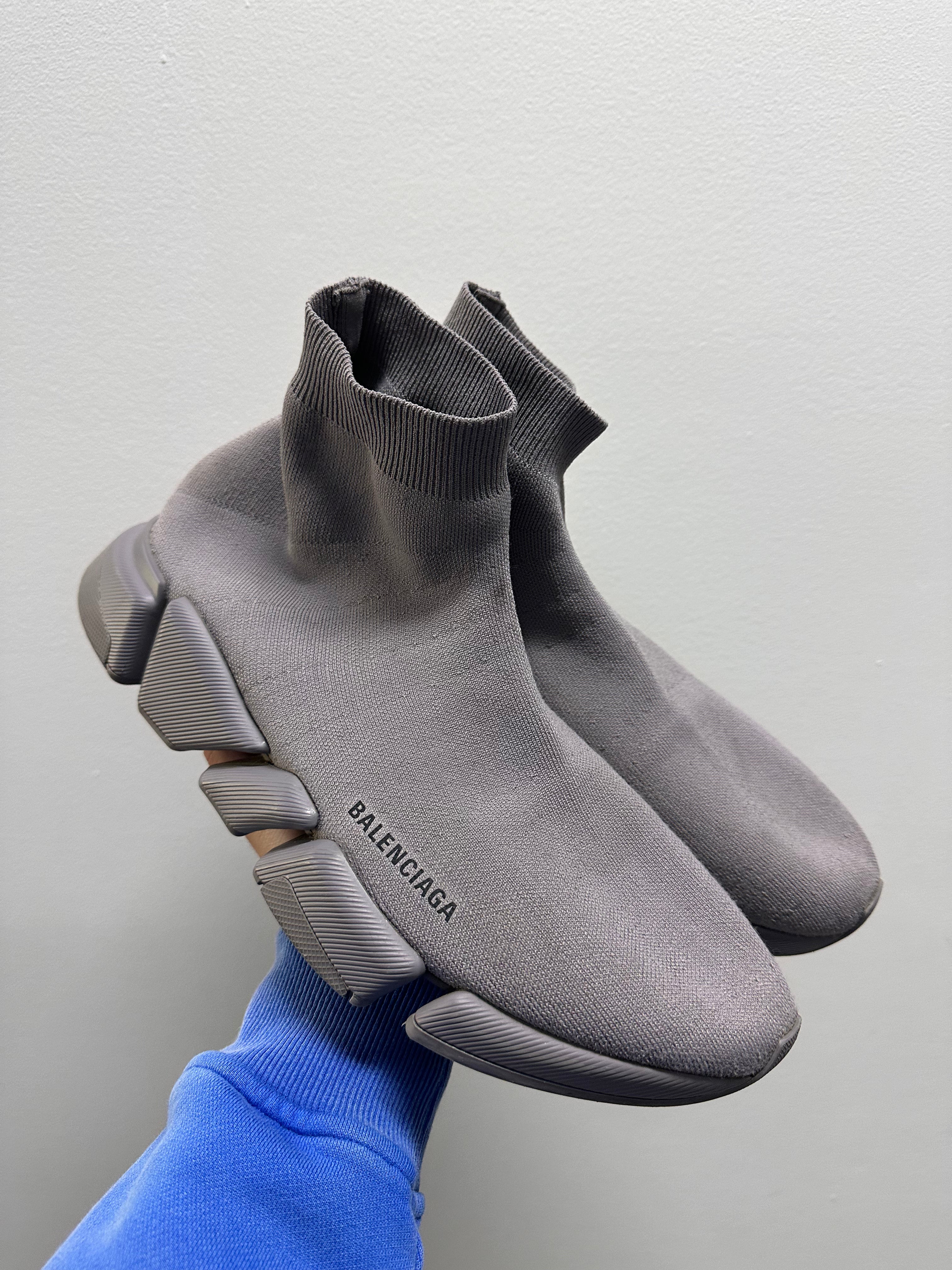 Balenciaga Speed 2.0 Grey Recycled Knit