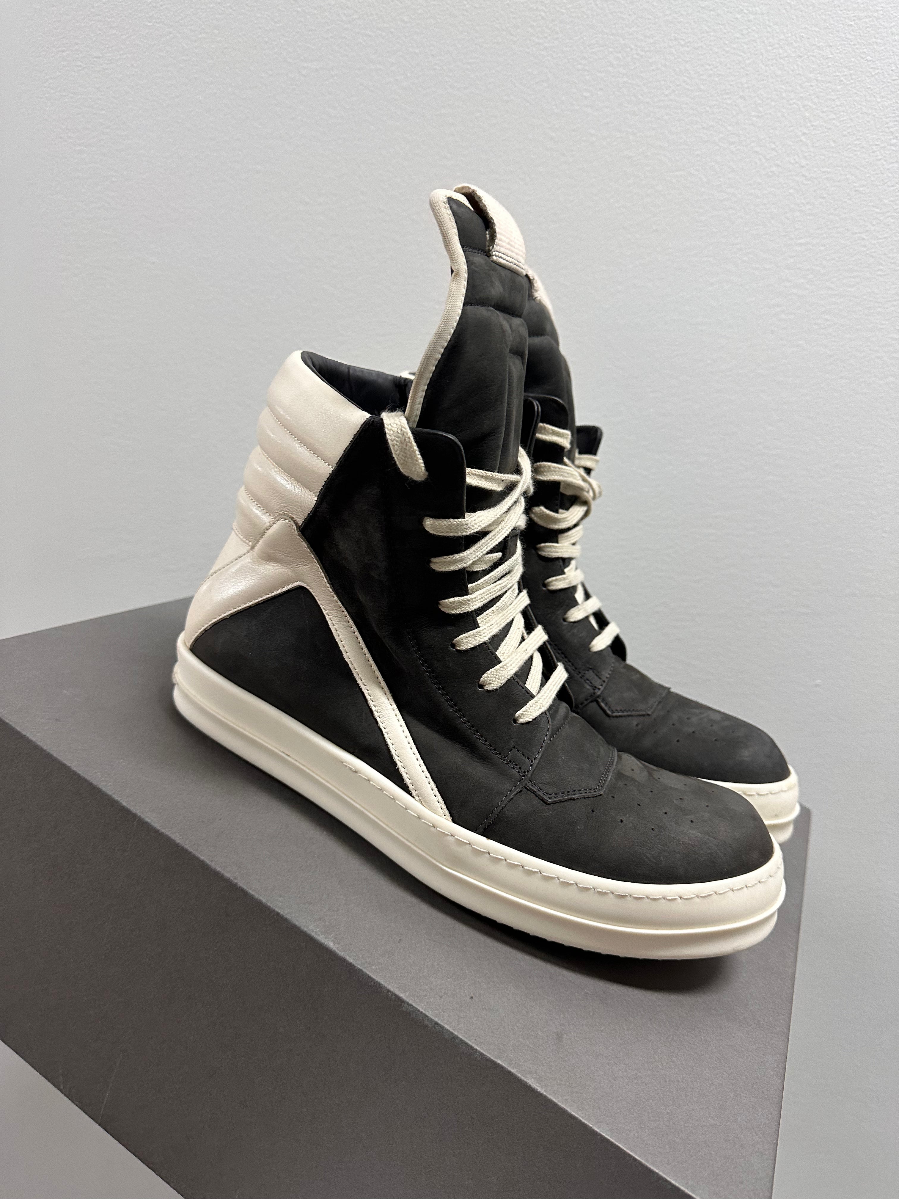 Rick Owens Geobasket High Top Nubuck Dark Dust Milk