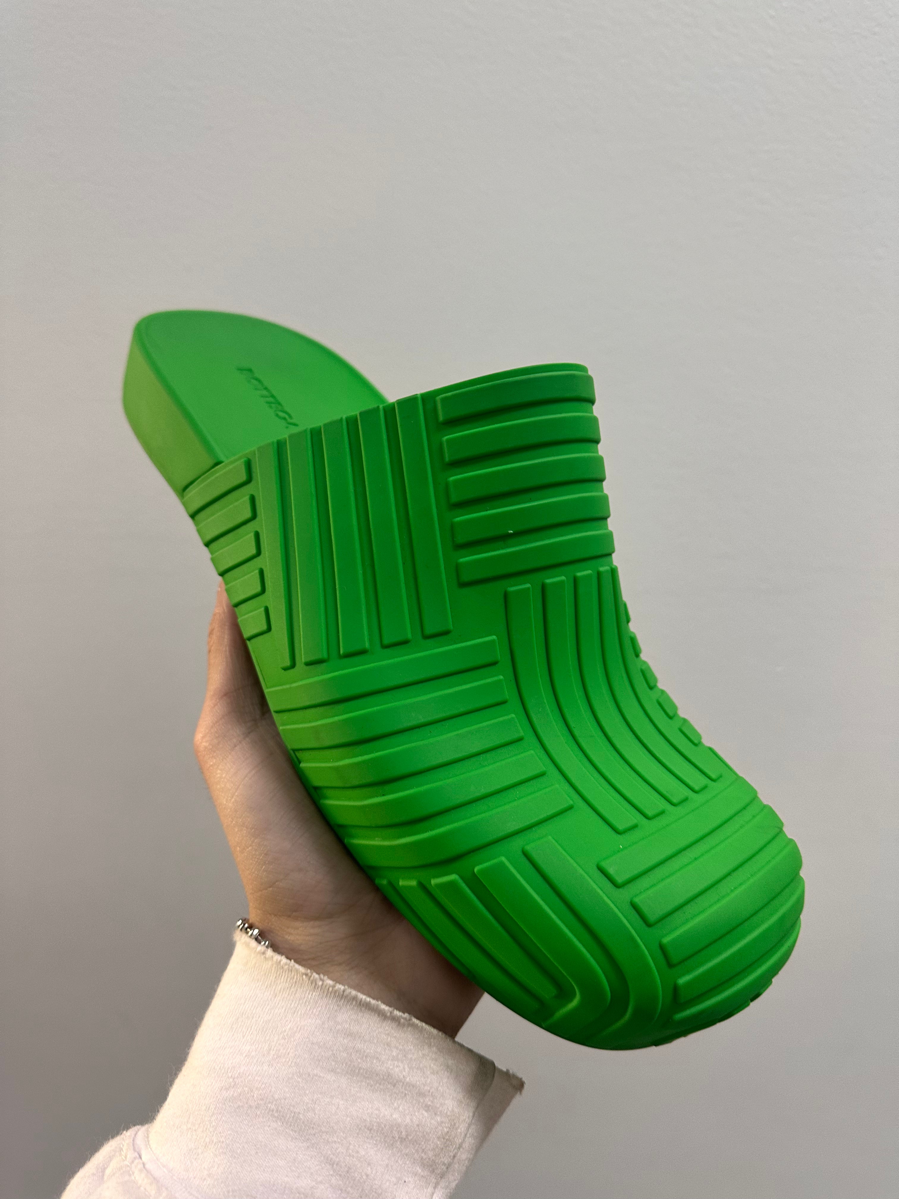 Bottega Veneta Rubber Clog Slide Parakeet