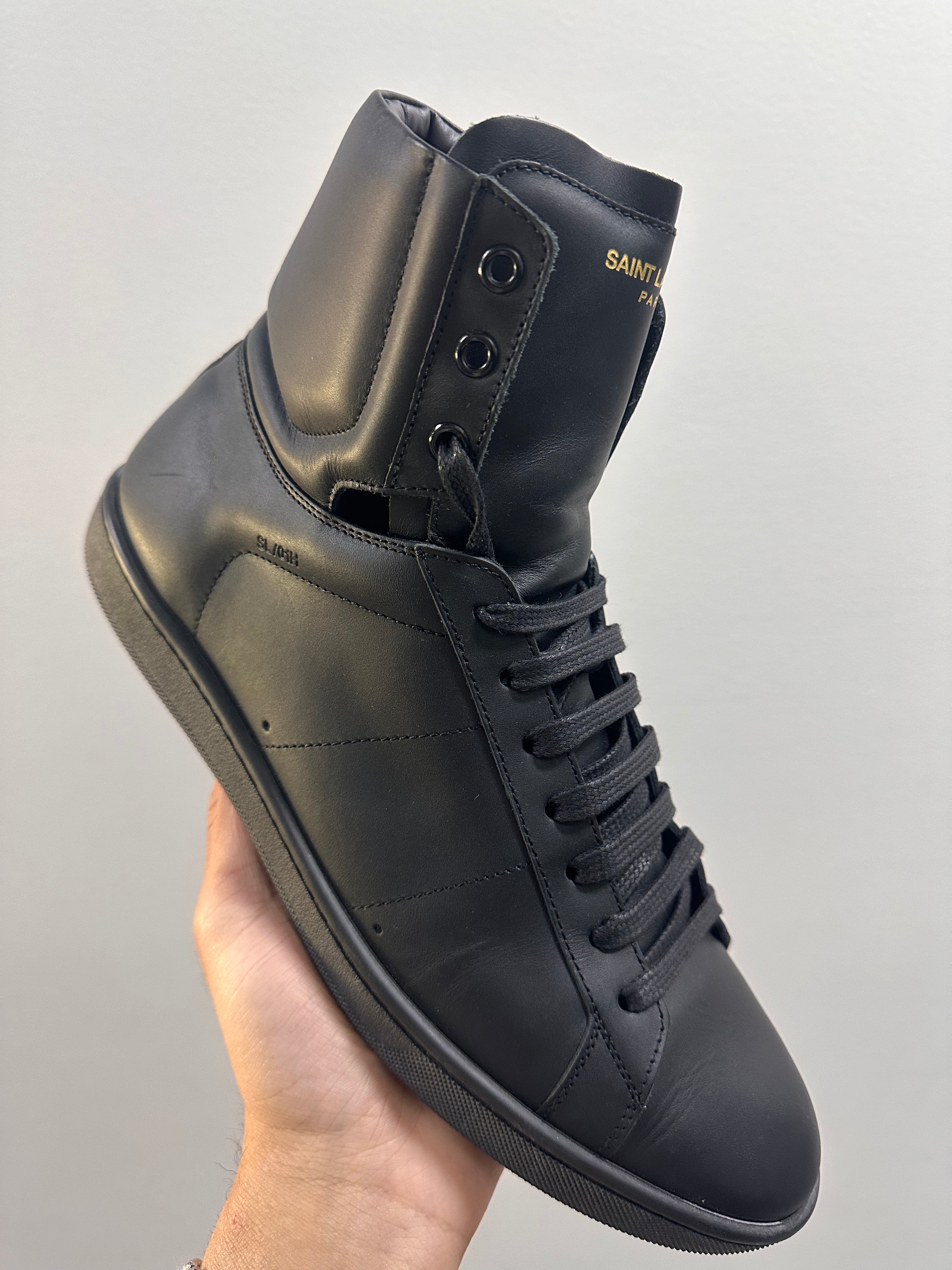 Saint Laurent Black White Leather Court Classic High Top