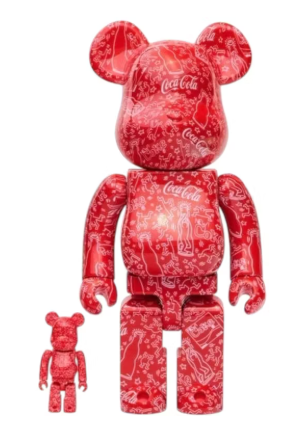 Bearbrick Coca-Cola Keith Haring 100% & 400% Set Red/White