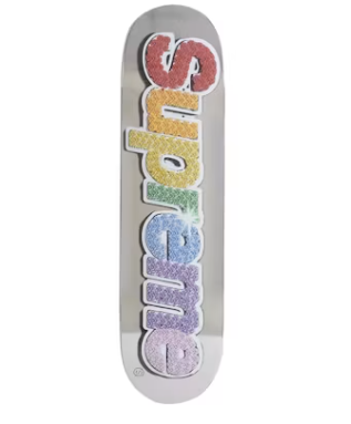 SUPREME BLING BOX LOGO SKATEBOARD DECK PLATINUM