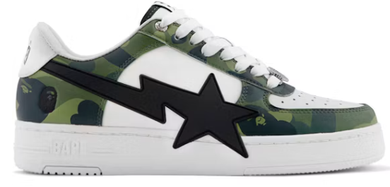 A Bathing Ape Bape Sta Low OS #1 Color Camo Green White