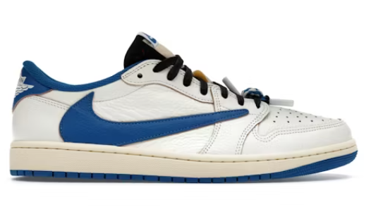 Fragment Design x Travis Scott x Air Jordan 1 Retro Low OG SP Sail Military Blue