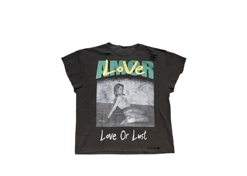 Stile De Amor Love or Lust Vintage Wash Distressed Tee