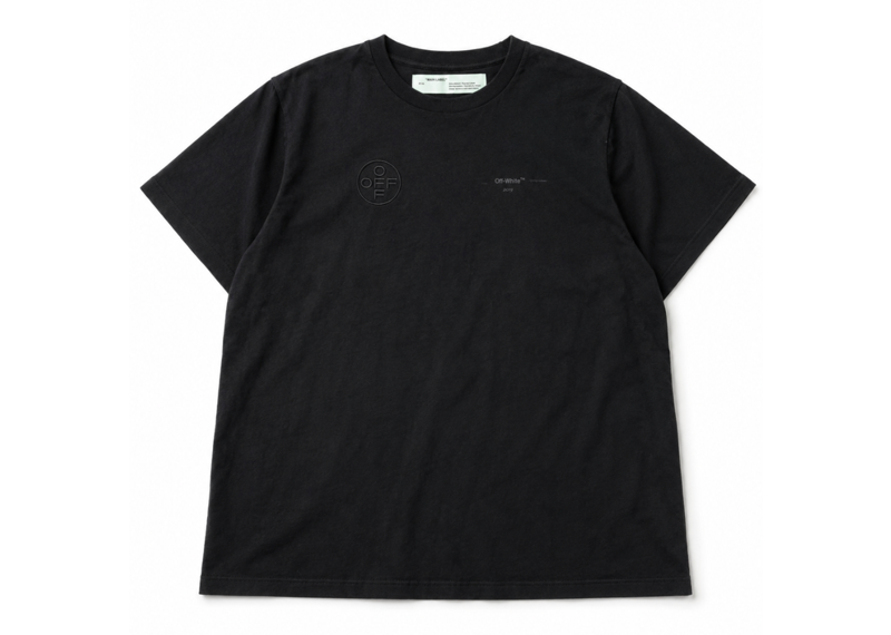 OFF WHITE BLACK ON BLACK LOGO TEE