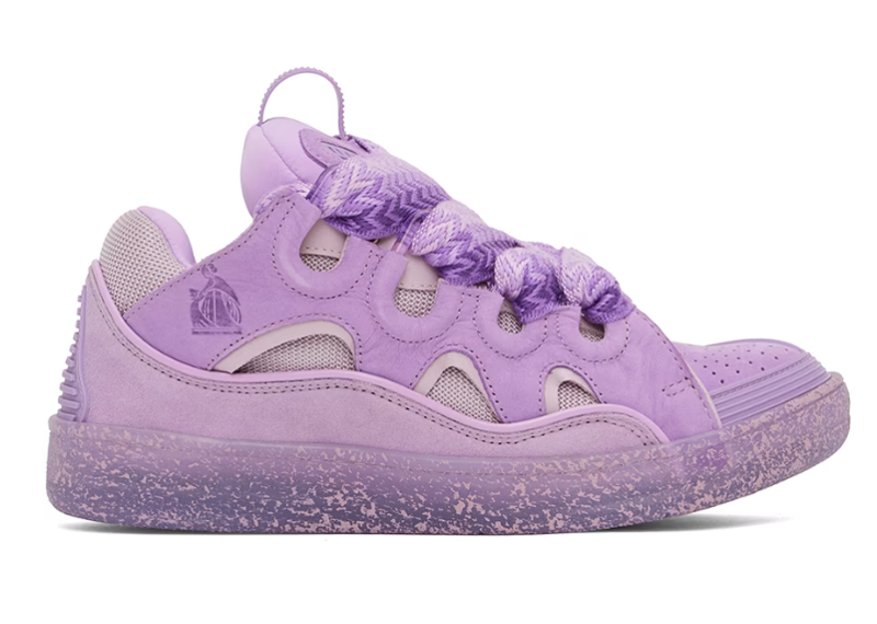Lanvin Purple Leather Curb Sneakers