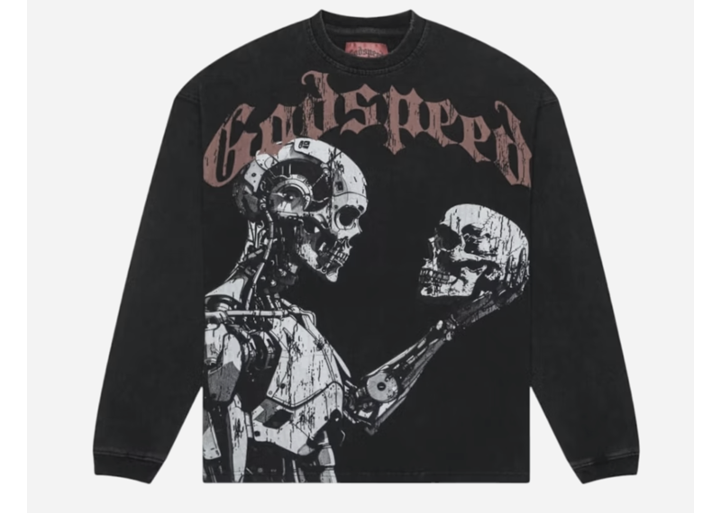Godspeed Mankind vs AI Longsleeve Grey Wash