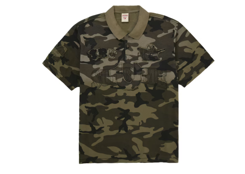 Supreme True Religion Applique Polo Olive Camo
