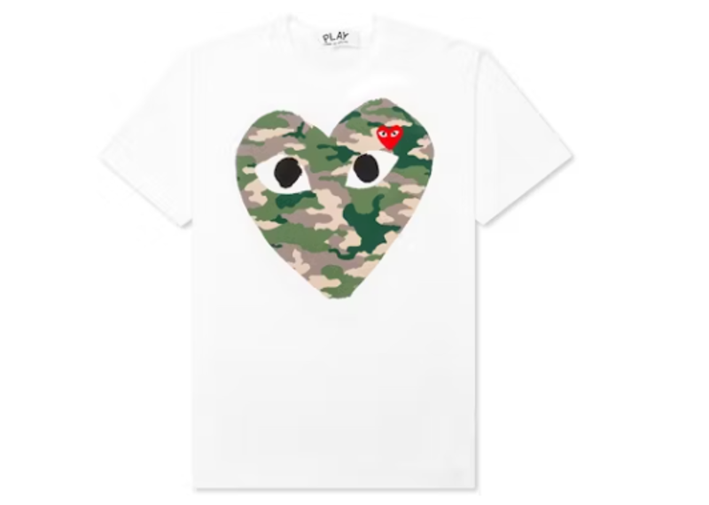 Comme des Garcons PLAY Play Camouflage Heart T-shirt White