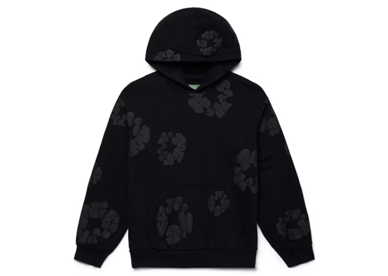 Denim Tears Cotton Wreath Hoodie Black Monochrome