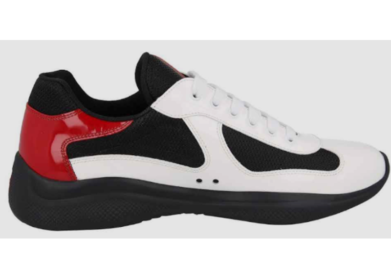 PRADA MENS AMERICAS CUP RED BLACK WHITE PATENT LEATHER