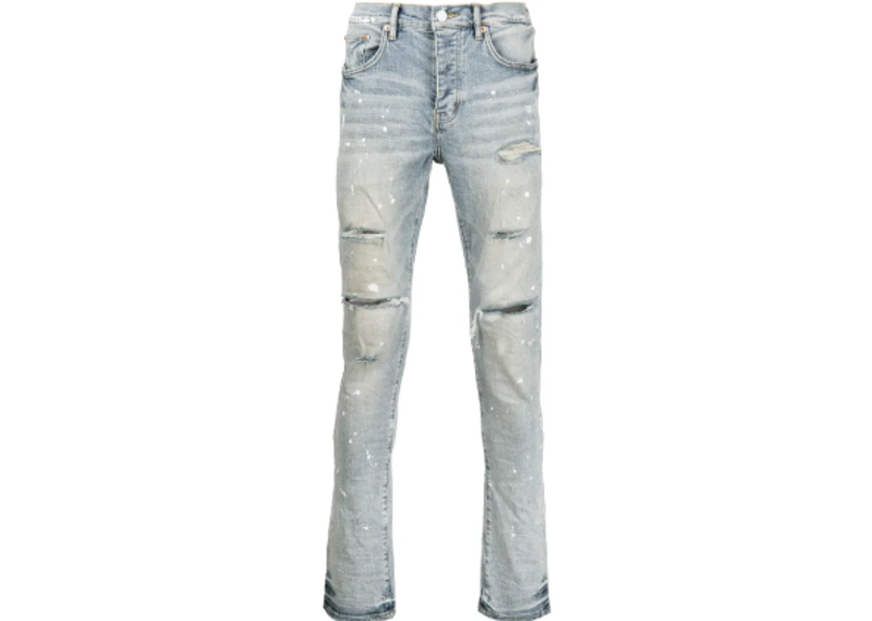 Purple Brand P001 paint splatter slim-fit jeans