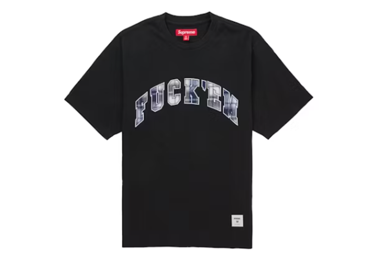 Supreme Fuck Em Plaid S/S Top Black