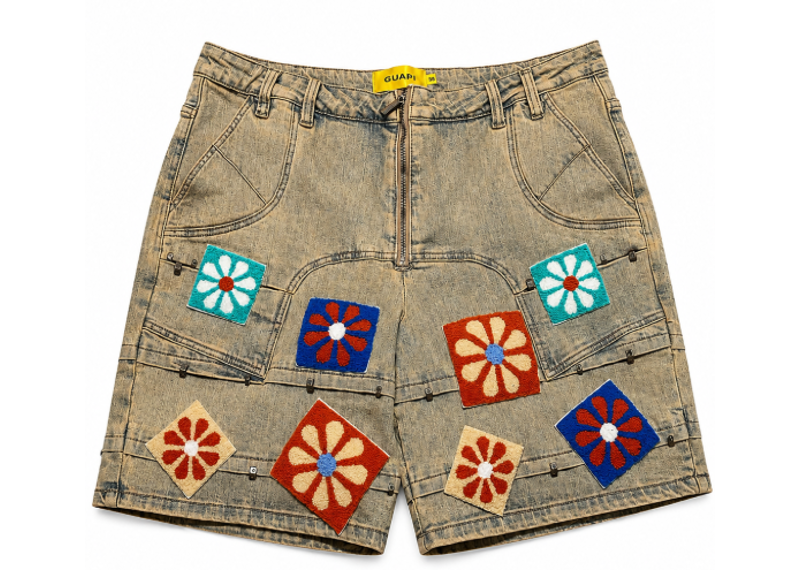 Guapi Patched Square Denim Jorts
