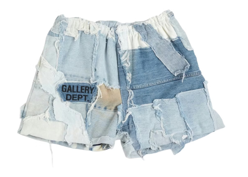 Gallery Dept. Patchwork Denim Zuma Shorts Blue