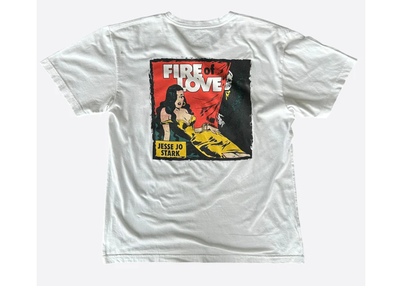 Chrome Hearts White Fire of Love Horseshoe Logo T-Shirt