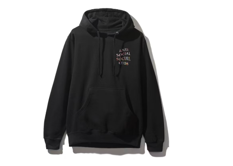 Anti Social Social Club Flag Hoodie Black