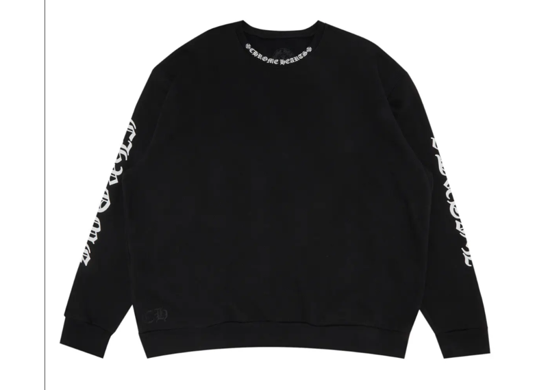 CHROME HEARTS NECK LOGO CREWNECK SWEATSHIRT BLACK