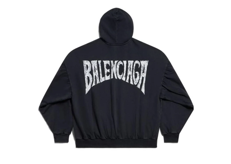 Balenciaga Womens Blue Paris Tropical Oversized Hoodie