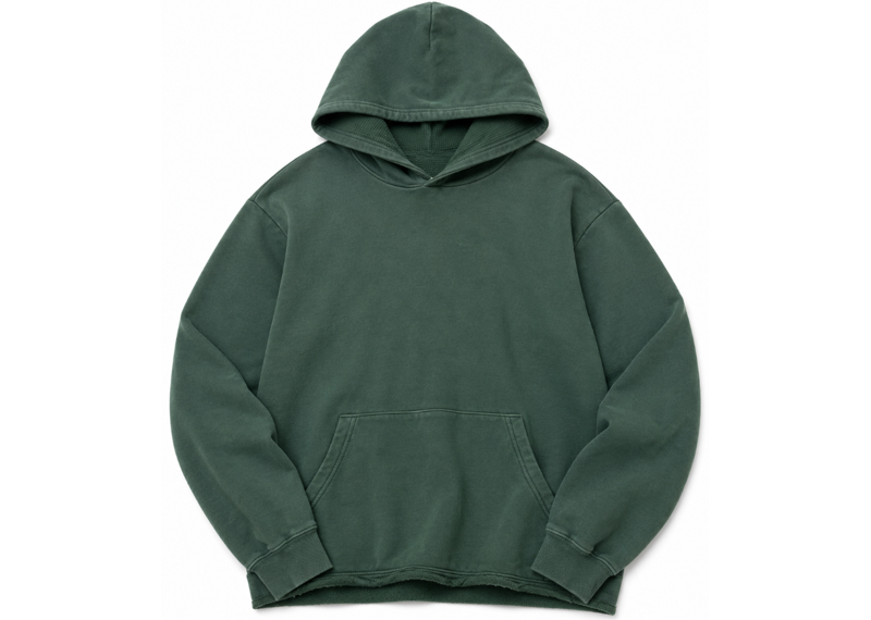 STRAWBERRY BRAND WAFFLE HOODIE HUNTER GREEN