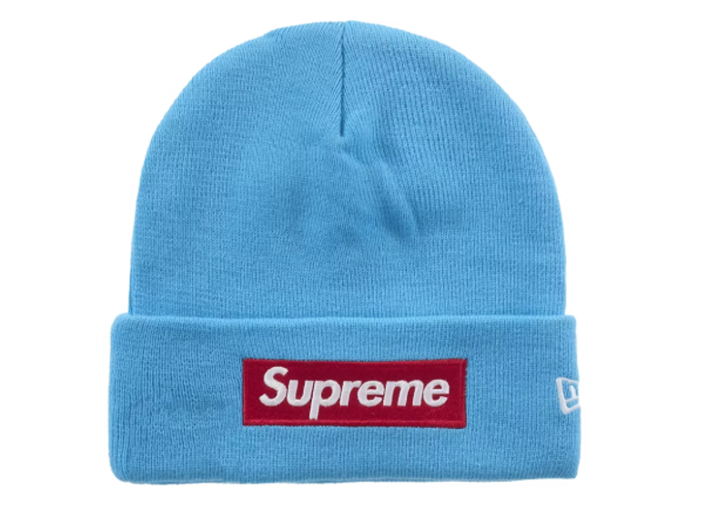 Supreme New Era Box Logo Beanie (FW25) Cyan