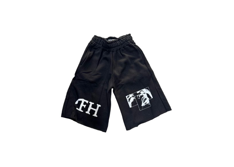 Forever Hungry Distressed Black Sweatshorts