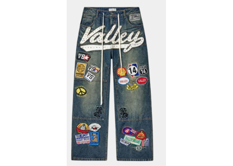 Vale Forever 1980s Blue Denim Carpenter Pants