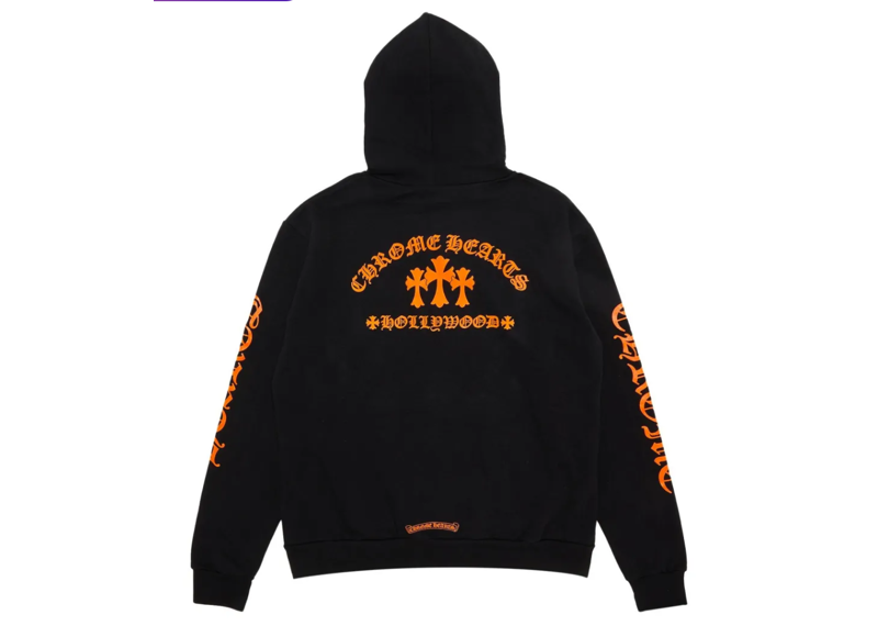 Chrome Hearts Orange King Taco Hoodie Black
