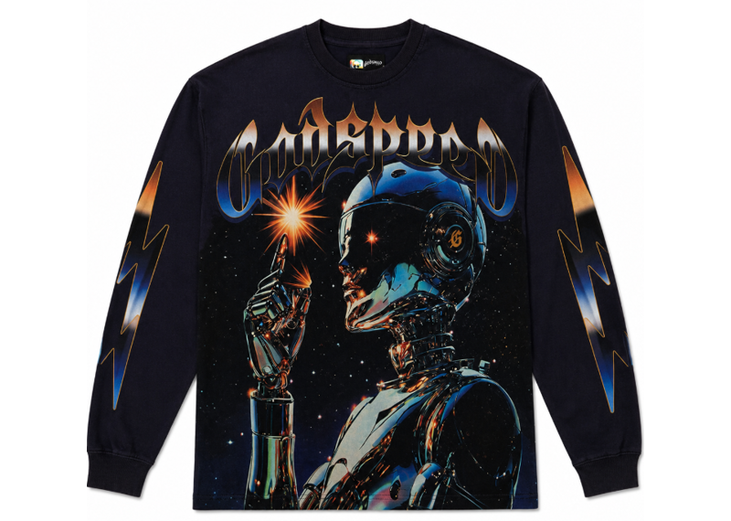 Godspeed Sputnik Long-Sleeve T-Shirt Navy