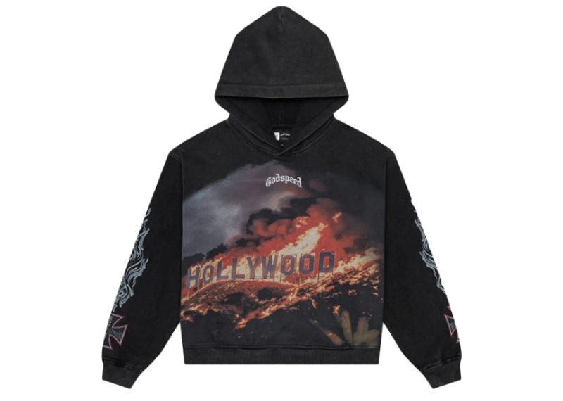 Godspeed Mens Hollywood Inferno Hoodie Grey Wash