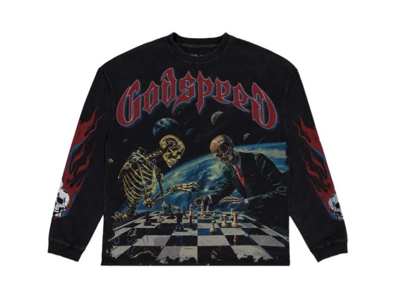 Godspeed Checkmate Long-Sleeve T-Shirt Black Wash