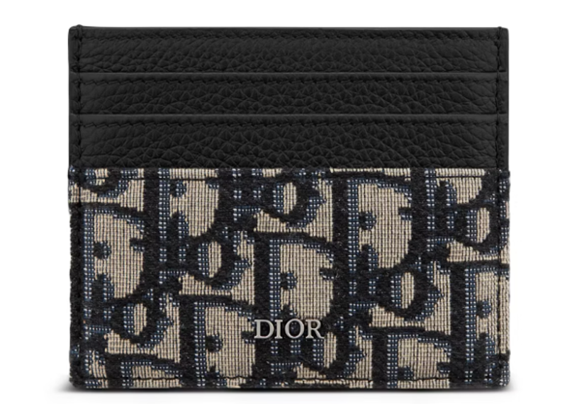 Dior Oblique Jacquard (6 Slot) Card Holder Beige Black