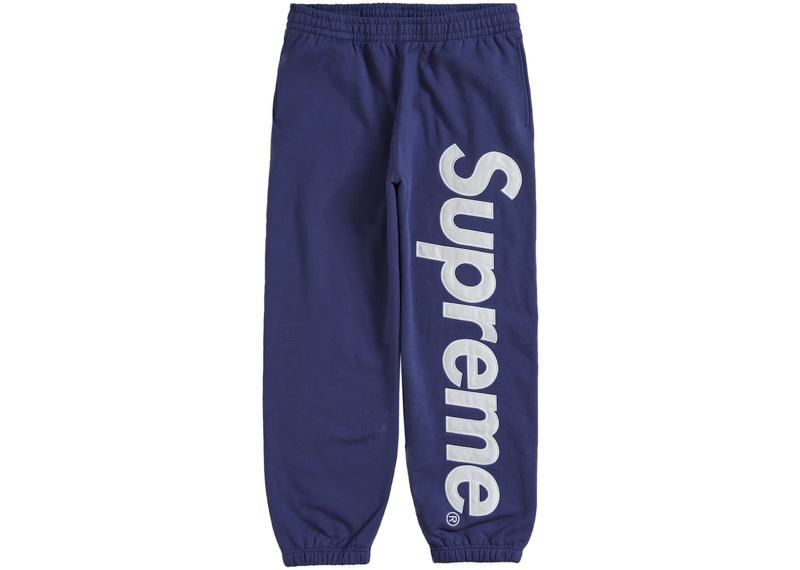 Supreme Satin Applique Sweatpant (FW23) Washed Navy