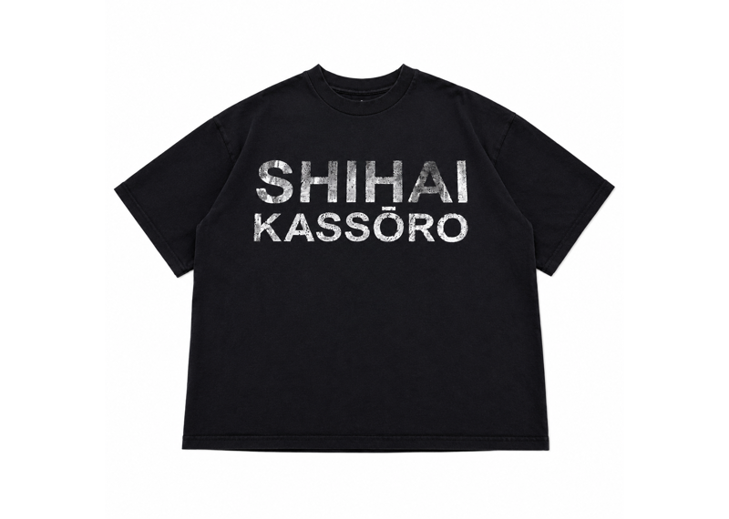 SHIHAI KASSORO Black Reflective Classic Logo Tee