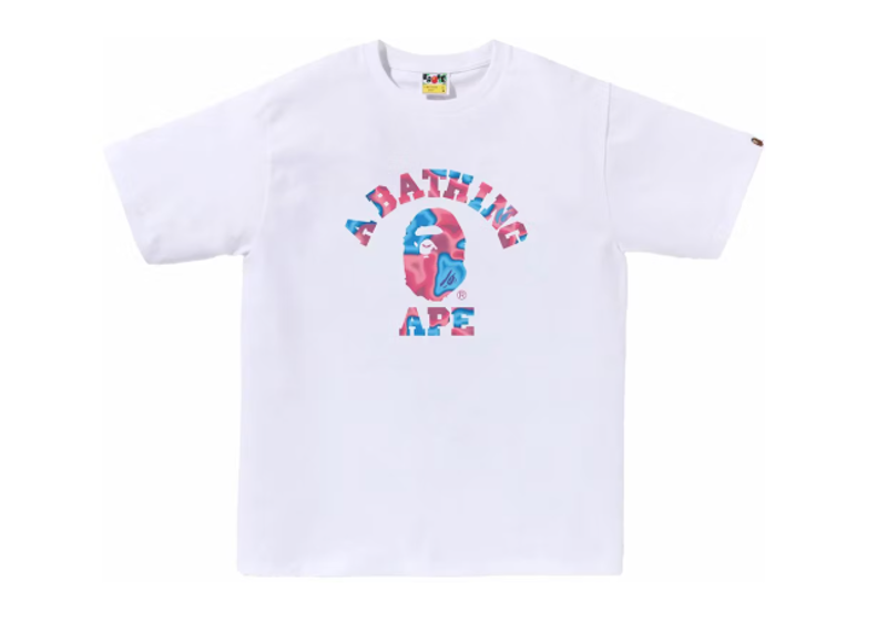 BAPE Liquid Camo College Tee White/Pink