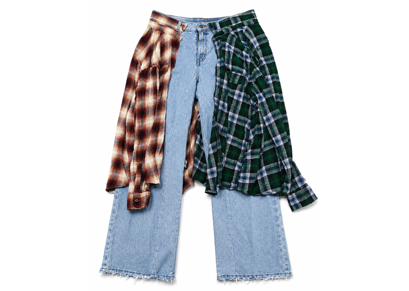 RICH STUDIOS FLANNEL DENIM JEANS