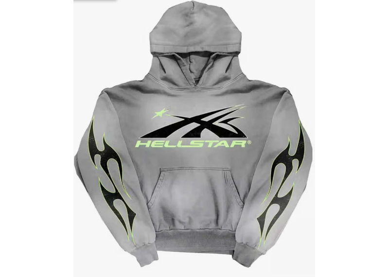 Hellstar Sport Logo Hoodie Faded Grey