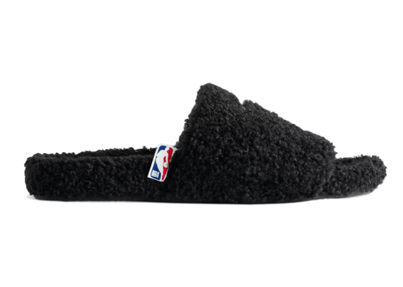 Balenciaga Furry Open Mule NBA Black White