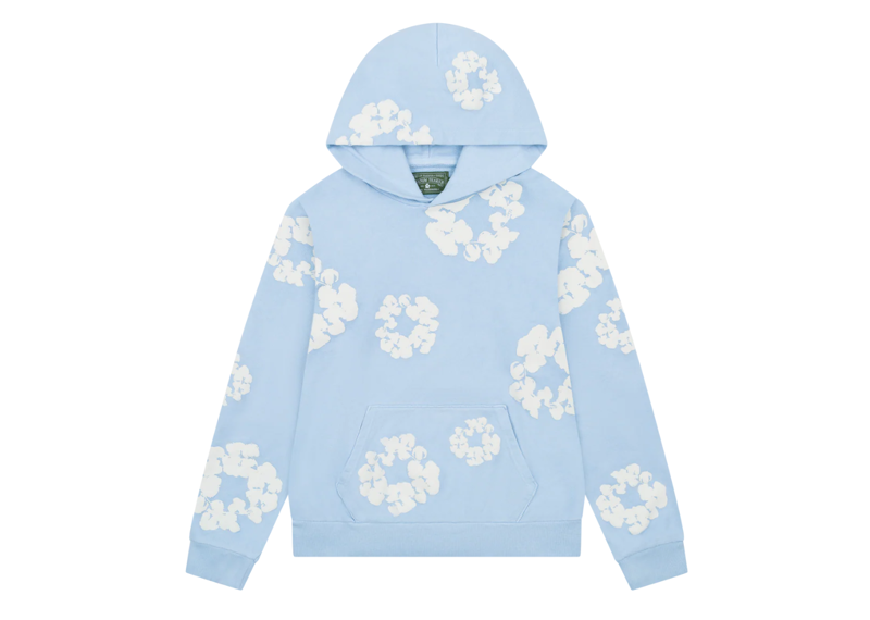 THE COTTON WREATH HOODIE POWDER BLUE