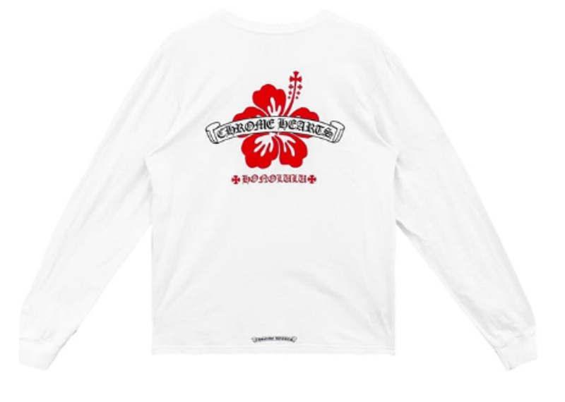 Chrome Hearts Honolulu Exclusive Hibiscus Flower Long Sleeve Shirt