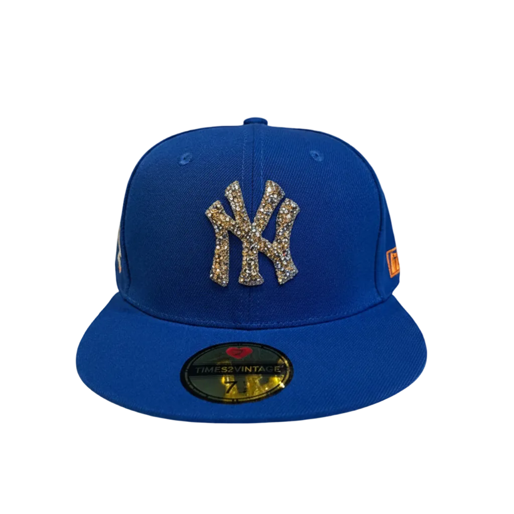 Times2Vintage Diamonds Dancing NY Royal Blue Fitted