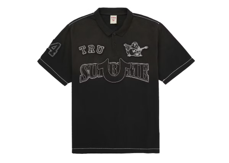 Supreme True Religion Applique Polo Black