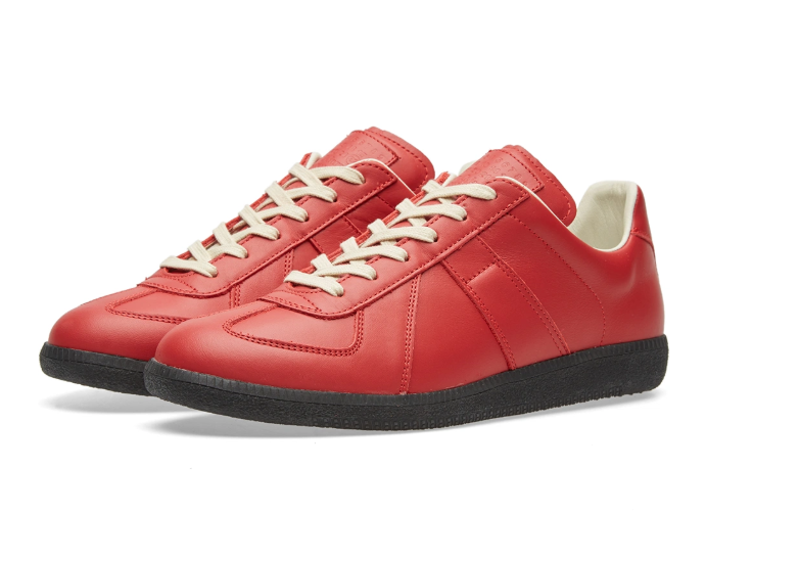 Maison Margiela Replica Red Leather Upper Black Sole