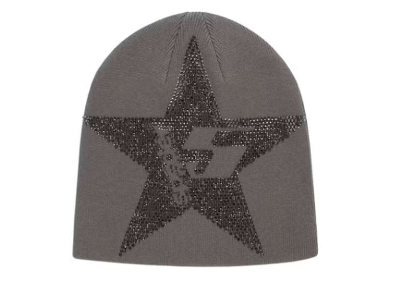 Sp5der Star Rhinestone Skully Slate Grey