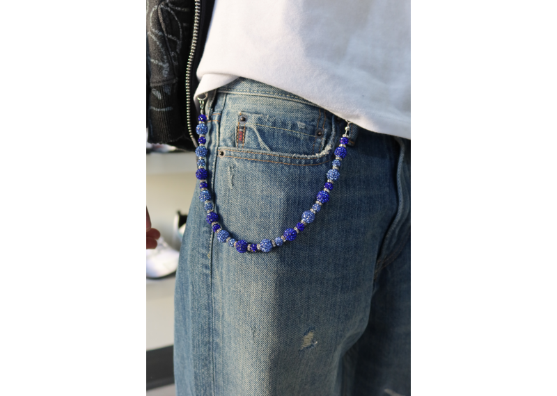 KASHOUT STUDIOS SINGLE WALLET CHAIN SAPPHIRE BLUE