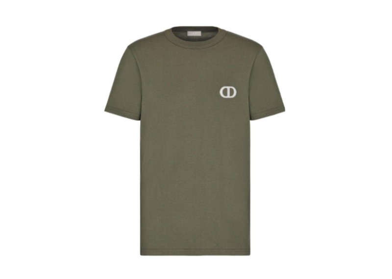 DIOR OLIVE GREEN LOGO TEE