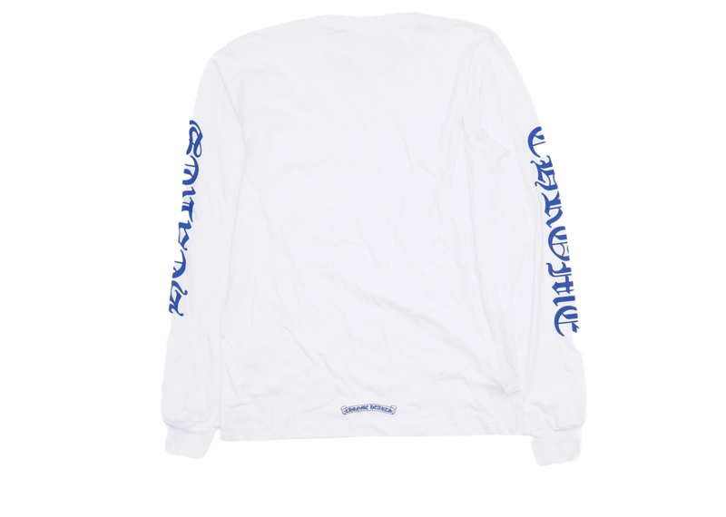 Chrome Hearts neck-logo long-sleeve T-shirt Blue White