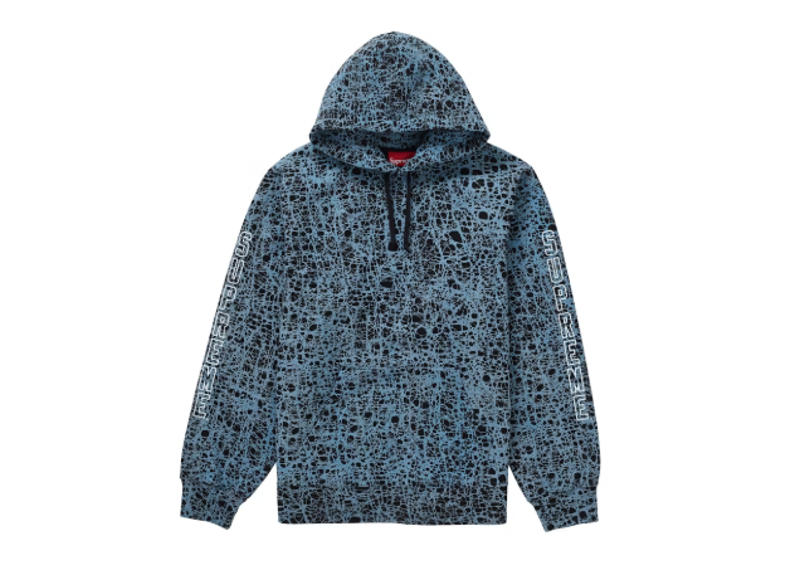 Supreme Marble Hooded Sweatshirt Blue