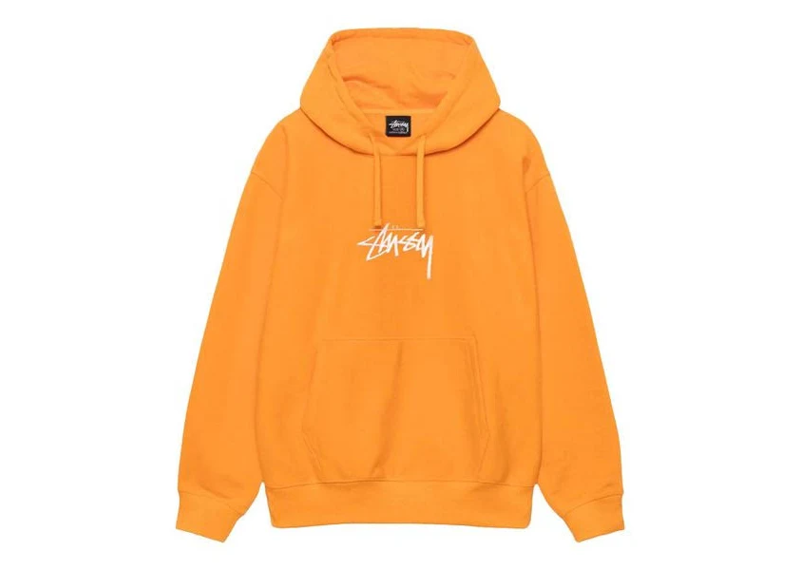 Stussy Stock Logo Applique Hoodie Tangerine